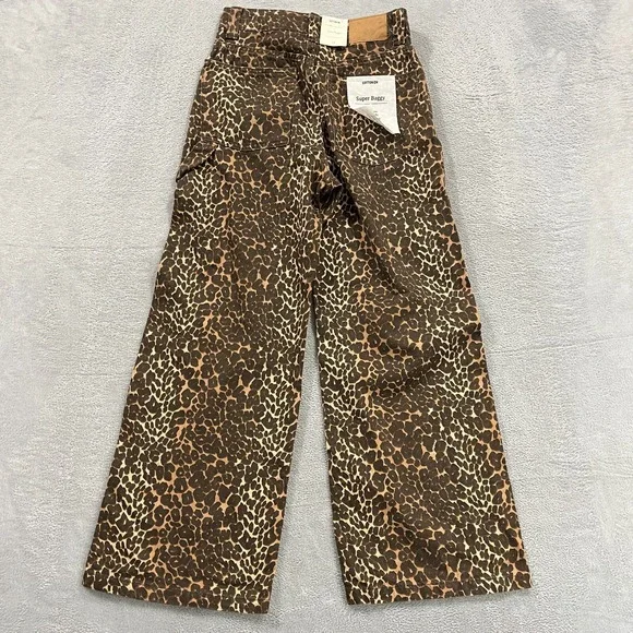 Cotton:On Jeans 24 Super Baggy Carpenter Leopard Flare‎ Y2K Skater NWT